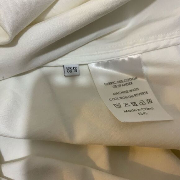 Iris & Ink Top white top size  8 US /12 UK strapless asymmetrical back pleated - Picture 8 of 9